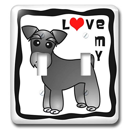 3drose LSP _ 40884?_ 2?Double Toggle Switch with I Love My Miniature Schnauzer Dog