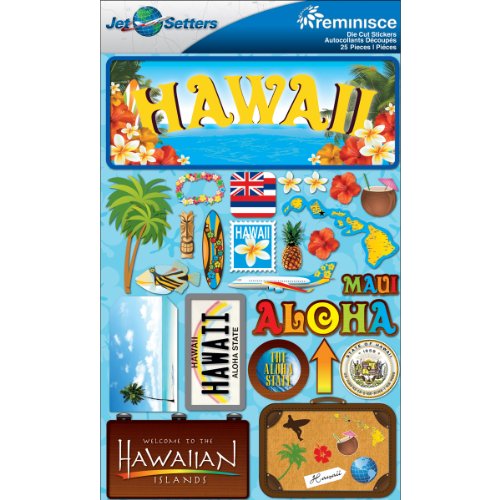 Reminisce Jet Setters Dimensional Stickers-Hawaii by Reminisce