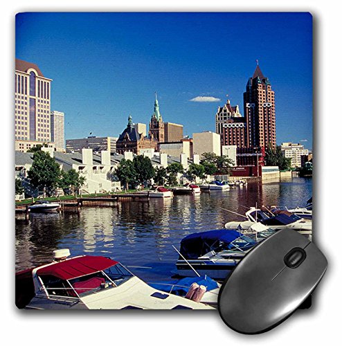 3drose LLC 8?x 8?x 0.25インチマウスパッド、Boating In Milwaukee (MP 41222?_ 1?)