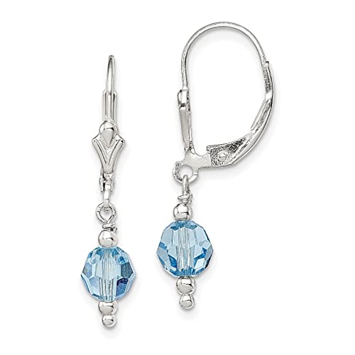 【中古】【未使用 未開封品】ICE CARATS 925 Sterling Silver Blue Elements Leverback Earrings Lever Back Drop Dangle Fine Jewellery Ideal Gifts For Women Gift Set Fr