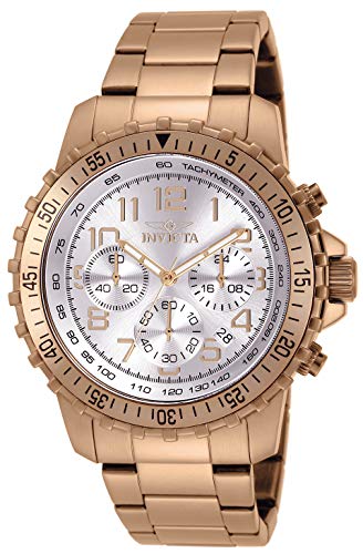 【中古】【未使用・未開封品】Invicta 11368 メンズ スペシャルティ パイロット シルバーダイアル ローズゴールドプレーテッドステンレススチール クロノグラフウォッチ