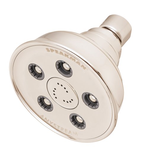 【中古】【未使用・未開封品】(Shower Head, 2.5 GPM, Polished Nickel) - Speakman S-3014-PN Caspian Anystream High Pressure Adjustable Shower Head, Polished Nickel