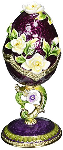 【中古】【未使用・未開封品】Design Toscano Spring Bouquet Collection Faberge Style Enameled Egg Color: Purple Salvia by Design Toscano