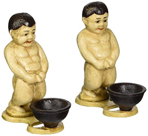 【中古】【未使用・未開封品】Design Toscano Peeing Boy of Brussels 鋳鉄栓抜き 2個セット