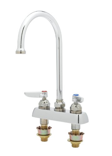 【中古】【未使用・未開封品】T&S Brass B-1141-XS Deck Mount Workboard Faucet with 4-Inch Centers, Swivel Gooseneck, Lever Handles and 2-Inch Shanks by T&S Brass