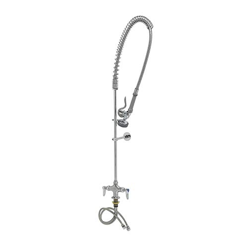 【中古】【未使用・未開封品】T&S Brass B-0113-B9 Easyinstall Pre-Rinse Spring Action Single Hole Base with Flex Lines and 9-Inch Wall Bracket by T&S Brass