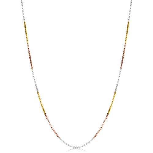 【中古】【未使用・未開封品】Tricolorスターリングシルバー0.8?MMベネチアンボックスチェーンネックレス(16、18、20、22、24、30または36インチ)【メーカー名】【メーカー型番】【ブランド名】Kooljewelry チェー...
