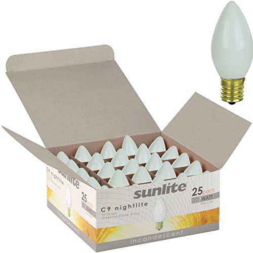 Other - 【中古】【未使用・未開封品】Sunlite 01303-SU 白熱電球 C9 ホリデー装飾電球 7ワット E17 中間ベース クリスマスライト ナイトライト タイトル20承認 ホワイト 25個