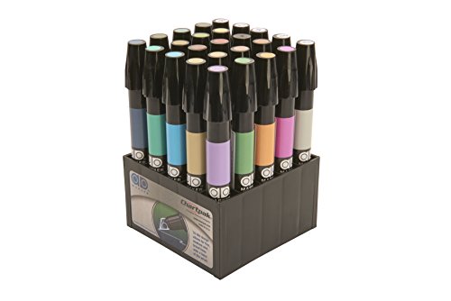 (25 Architectural Colors, Tabletop Cube) - Chartpak AD Markers, Tri-Nib, 25 Assorted Architectural Colours in Tabletop Cube, 1 Each (J)