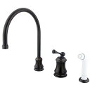 楽天AJIMURA-SHOP【中古】【未使用・未開封品】Kingston Brass KS3815BL Restoration Widespread Kitchen Faucet with ABS Sprayer, 9-Inch, Oil Rubbed Bronze by Kingston Brass