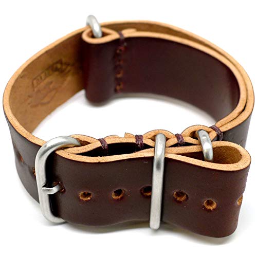 DaLuca Shell Cordovan NATO Watch Strap - Color 8 (Matte Buckle) : 26mm