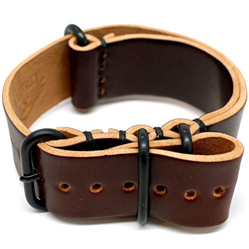 【中古】【未使用・未開封品】DaLuca Shell Cordovan NATO Watch Strap - Color 8 (PVD Buckle) : 26mm