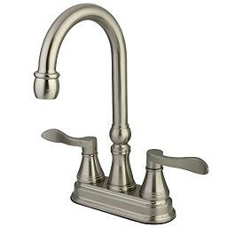 【中古】【未使用・未開封品】Kingston Brass KS2498DFL NuFrench Bar Faucet, 4-Inch, Satin Nickel by Kingston Brass