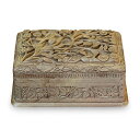 【中古】【未使用・未開封品】Walnut wood jewellery box, Birds in Wonderland' - Hand Carved Waln...