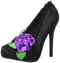 【中古】【未使用 未開封品】ELLIE 517-PENELOPE 5 Satin Pump Women 039 s Sandal with Flower And Rhinestone Decor. Women, Black, 9 Size