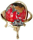 【中古】【未使用・未開封品】[ユニークアート]Unique Art Since 1996 Unique Art 21Inch Tall Red Lapis Ocean Table Top Gemstone World Globe with Gold [並行輸入品]