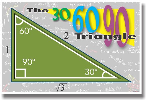 【中古】【未使用・未開封品】30?60?90???三角形の数学教室をポスター