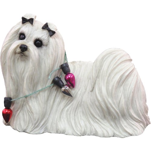 【中古】【未使用・未開封品】(Ornament, Maltese) - Sandicast Maltese Wearing Holiday Lights Christmas Ornament