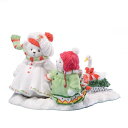 【中古】【未使用・未開封品】Enesco チェリッシュ テディーズ コレクション スノーベア 引っ張り そり 置物