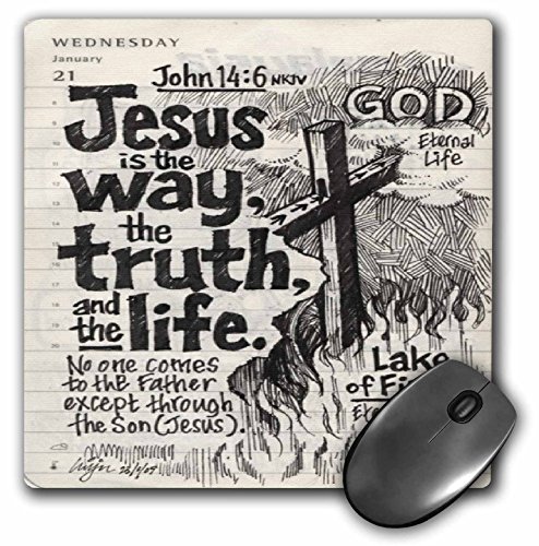 【中古】【未使用・未開封品】3dRose LLC マウスパッド 8 x 8 x 0.25インチ "Jesus is The Way The Light" プリント (mp_55914_1)