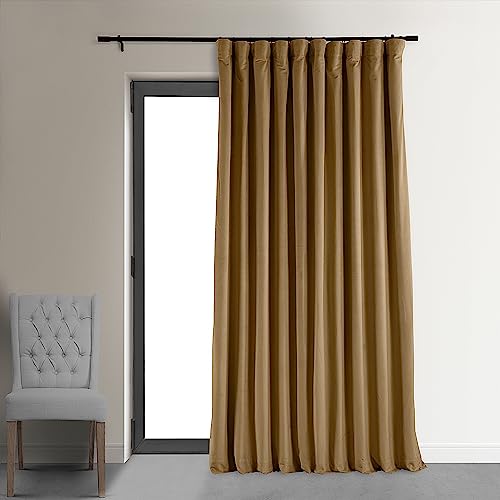 【中古】【未使用・未開封品】Exclusive Fabrics シグネチャーベルベット製 120 インチ遮光カーテンパネル 100 X 120 ゴールド VPCH-VET1211-120(2.0)