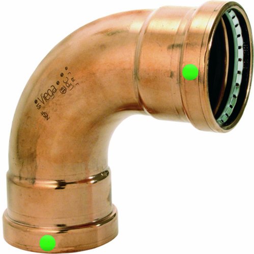 Viega ProPressゼロリード90度エルボ銅xl-c with 3-inch P X P 1 Pack 20628 1