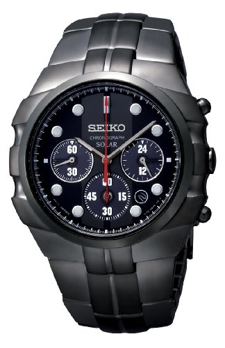 【中古】【未使用・未開封品】時計 Men セイコー Seiko SSC091 Solar Black Stainless Steel Case and Bracelet Chronograph Blac [並行輸入品]