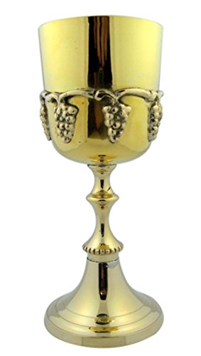 【中古】【未使用・未開封品】Polished Brass Communion Cup Chalice with Grapes Design, 6 Ounce by CB [並行輸入品]