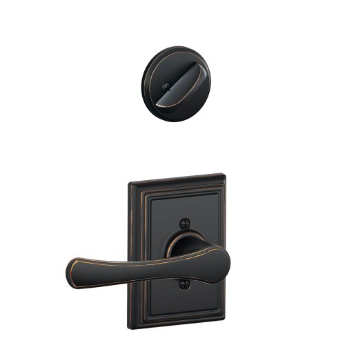 Schlage f59?Vla 716追加12???326?10???269?134?N N SL AddisonコレクションAvila Handleset内側レバー、Aged Bronze (内部半分のみ)