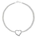 yÁzygpEJiz[Jewelry Affairs] 14K White Gold Double Strand With Heart Anklet, 10