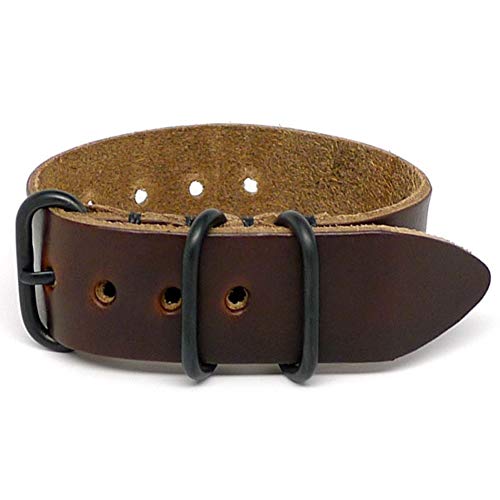  1 Piece NATO Watch Strap - Brown Chromexcel (PVD Buckle) : 26mm