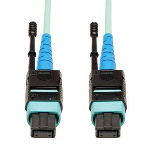 Tripp Lite MTP/MPO Patch Cable, 100GBASE-SR10, CXP, 24 Fiber, 100GbE OM3 Plenum-Rated - Aqua, 2M (6-ft.)
