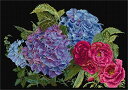 【中古】【未使用・未開封品】テア・グーベルヌール クロス・ステッチキット Hydrangea & Rose 黒のアイーダ18カウント 大人向け 442.05