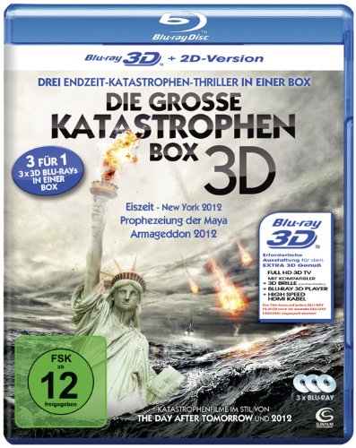 【中古】【未使用・未開封品】Die gro゜e Katastrophenbox 3D - Boxset mit 3 3D Blu-rays: Eiszeit - New York 2012, Prophezeiung der Maya, Armageddon...