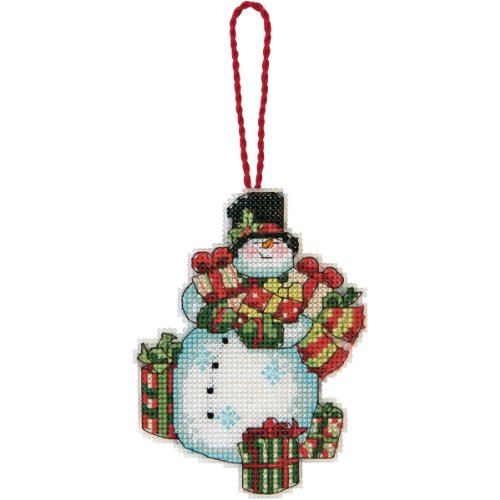 Susan Winget Snowman Ornament Counted Cross Stitch Kit-3-1/4"x4-1/2" 14 Count Plastic Canvas (並行輸入品)