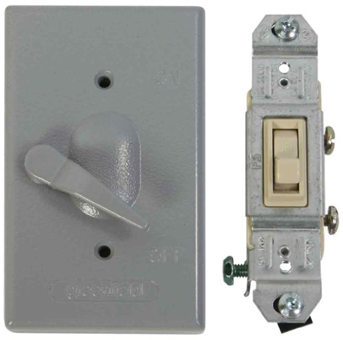 【中古】【未使用・未開封品】Greenfield KDL1P Weatherproof Electrical Box Lever Switch Cover with Single Pole Switch by Greenfield