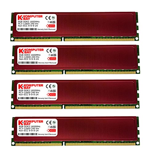 š̤ۡѡ̤ʡKomputerbay 32?GB ( 4?x 8?GB ) ddr3?pc3???12800?1600?MHz DIMM withåHeatspreaders 240?- pinǥȥåץRam 9???9