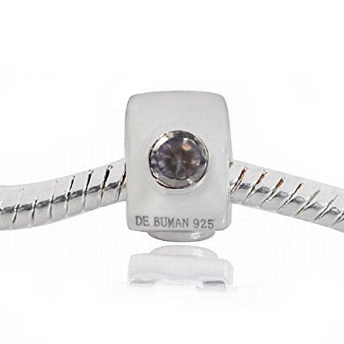 【中古】【未使用・未開封品】De Buman Sterlingシルバー6月誕生石チャームbead-fitsチャームブレスレット(4.0)