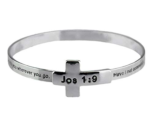 【中古】【未使用・未開封品】4030518 Joshua 1:9 聖書バングルブレスレット Have I Not Commanded You 聖書の言葉 Be Not Afraid