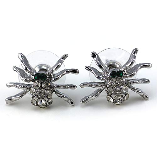 ホワイトSpider Insectスタッドポストイヤリングハロウィンファッションジュエリー