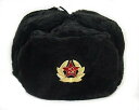 【中古】【未使用 未開封品】Ushanka帽子ロシアのソ連陸軍毛コサックブラック 55（XS）