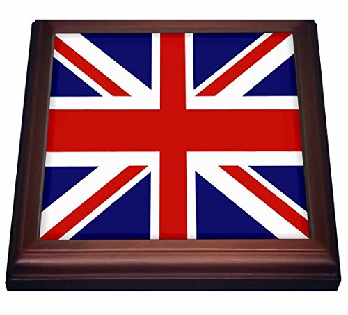 【中古】【未使用・未開封品】(20cm by 20cm) - 3dRose trv_62560_1 Union Jack Old British Naval Flag Trivet with Ceramic Tile, 20cm by 20cm, Brown