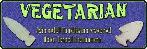 【中古】【未使用・未開封品】(27cm X 8.9cm, Vegetarian) - River's Edge Weatherproof Embossed Tin Signs