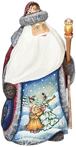 【中古】【未使用・未開封品】G. Debrekht 森の少女 サンタ 手塗り 木彫り