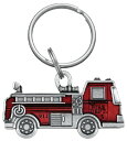 【中古】【未使用・未開封品】(ダンフォース) Danforth?キーホルダー 消防車 ピューター レッド
