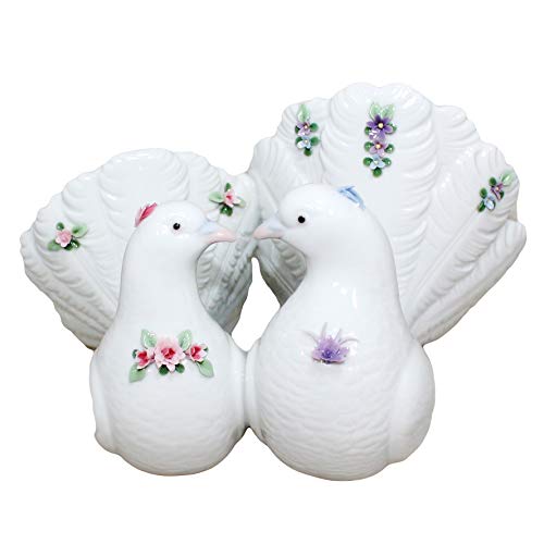 【中古】【未使用・未開封品】Lladro Couples of Doves with花6359?Hand Made In Spain 1996