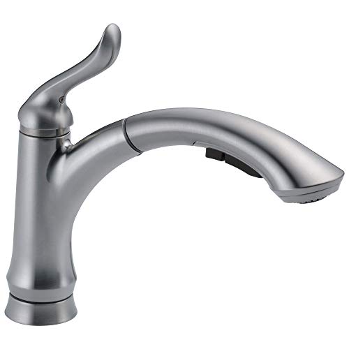 Delta Faucet 4353-AR-DST Linden Single Handle Water-Efficient Pull-Out Kitchen Faucet, Arctic Stainless by DELTA FAUCET 