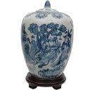 【中古】【未使用・未開封品】Oriental Furniture 11 Ladies Blue & White Porcelain Vase Jar by OR...