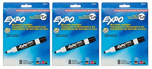 【中古】【未使用・未開封品】マーカーExpo 2?Dry Erase 8色BLK RD BLU - GRN Yllw Brwn Prpl???-ケースof 3
