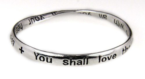 4030620?Matthew 22?: 37ツイストバングルブレスレットChrstianジュエリーLove the Lord your God